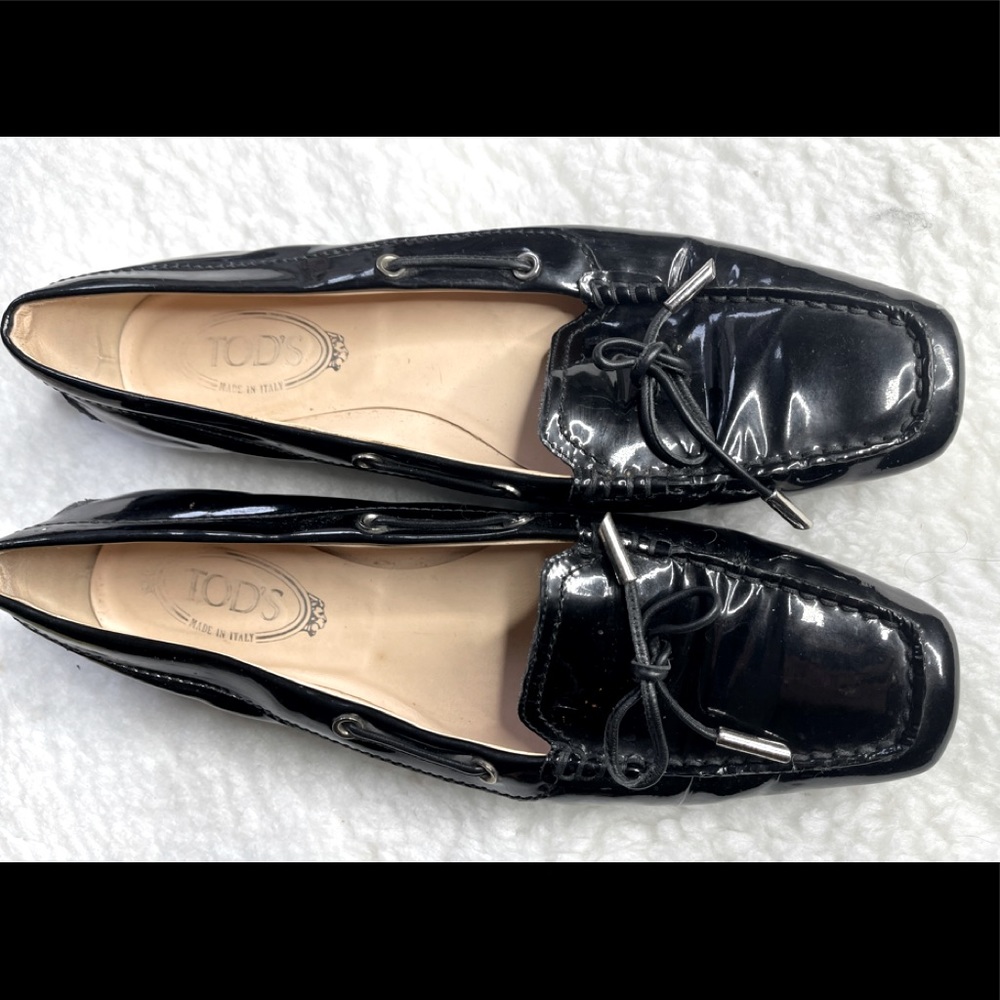 Tod’s patent leather loafers